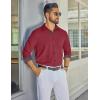 imageCOOFANDY Mens Dress Shirt Wrinkle Free Regular Fit Stretch Long Sleeve Button Down ShirtsRed Dahlia