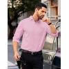 imageCOOFANDY Mens Dress Shirts Long Sleeve Business Casual Button Down Shirts Regular Fit Formal ShirtsPink