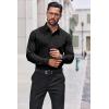imageCOOFANDY Mens Dress Shirts Long Sleeve Button Down Shirt Regular Fit Formal Business ShirtsBlack