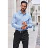 imageCOOFANDY Mens Dress Shirts Long Sleeve Button Down Shirt Regular Fit Formal Business ShirtsLight Blue