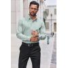 imageCOOFANDY Mens Dress Shirts Long Sleeve Button Down Shirt Regular Fit Formal Business ShirtsLight Green