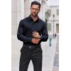 imageCOOFANDY Mens Dress Shirts Long Sleeve Button Down Shirt Regular Fit Formal Business ShirtsNavy Blue