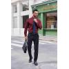 imageCOOFANDY Mens Dress Shirts Long Sleeve Button Down Shirt Regular Fit Formal Business ShirtsRed