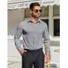 imageCOOFANDY Mens Dress Shirts Long Sleeve Button Down Shirts Regular Fit Business Casual ShirtsLight Gray