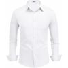 imageCOOFANDY Mens Dress Shirts Long Sleeve Button Down Shirts Regular Fit Business Casual ShirtsWhite