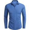imageCOOFANDY Mens Dress Shirts Long Sleeve Button Up Shirts Formal Business ShirtBlue