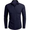 imageCOOFANDY Mens Dress Shirts Long Sleeve Button Up Shirts Formal Business ShirtNavy Blue