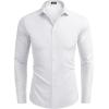 imageCOOFANDY Mens Dress Shirts Long Sleeve Button Up Shirts Formal Business ShirtWhite