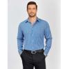 imageCOOFANDY Mens Dress Shirts Long Sleeve Plaid Button Down Shirt Business Casual Stretch Shirts with PocketBlue Plaid