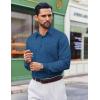 imageCOOFANDY Mens Dress Shirts Long Sleeve Plaid Button Down Shirt Business Casual Stretch Shirts with PocketDark Blue Plaid
