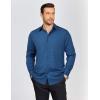 imageCOOFANDY Mens Dress Shirts Long Sleeve Plaid Button Down Shirt Business Casual Stretch Shirts with PocketDark Blue Plaid