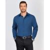 imageCOOFANDY Mens Dress Shirts Long Sleeve Plaid Button Down Shirt Business Casual Stretch Shirts with PocketDark Blue Plaid
