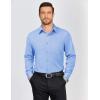 imageCOOFANDY Mens Dress Shirts Long Sleeve Plaid Button Down Shirt Business Casual Stretch Shirts with PocketLight Blue Plaid