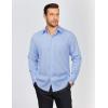 imageCOOFANDY Mens Dress Shirts Long Sleeve Plaid Button Down Shirt Business Casual Stretch Shirts with PocketLight Blue White Plaid