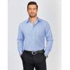 imageCOOFANDY Mens Dress Shirts Long Sleeve Plaid Button Down Shirt Business Casual Stretch Shirts with PocketLight Blue White Plaid