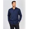 imageCOOFANDY Mens Dress Shirts Long Sleeve Plaid Button Down Shirt Business Casual Stretch Shirts with PocketNavy Blue Plaid