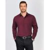 imageCOOFANDY Mens Dress Shirts Long Sleeve Plaid Button Down Shirt Business Casual Stretch Shirts with PocketRed Black Plaid