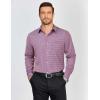 imageCOOFANDY Mens Dress Shirts Long Sleeve Plaid Button Down Shirt Business Casual Stretch Shirts with PocketRed Blue Plaid