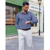 imageCOOFANDY Mens Dress Shirts Long Sleeve Plaid Button Down Shirt Business Casual Stretch Shirts with PocketWhite Navy Plaid