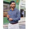 imageCOOFANDY Mens Dress Shirts Long Sleeve Plaid Button Down Shirt Business Casual Stretch Shirts with PocketWhite Navy Plaid