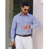 imageCOOFANDY Mens Dress Shirts Long Sleeve Plaid Cotton Button Down Shirts Wrinkle Free Business Casual ShirtWhite Deep Blue Plaid