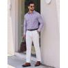 imageCOOFANDY Mens Dress Shirts Long Sleeve Plaid Cotton Button Down Shirts Wrinkle Free Business Casual ShirtWhite Red Plaid