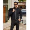 imageCOOFANDY Mens Dress Shirts Long Sleeve Poplin Formal Shirt Casual Button Down ShirtsBlack