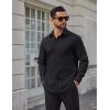 imageCOOFANDY Mens Dress Shirts Long Sleeve Poplin Formal Shirt Casual Button Down ShirtsBlack