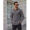 imageCOOFANDY Mens Dress Shirts Long Sleeve Poplin Formal Shirt Casual Button Down ShirtsDark Grey