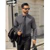 imageCOOFANDY Mens Dress Shirts Long Sleeve Poplin Formal Shirt Casual Button Down ShirtsDark Grey