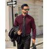 imageCOOFANDY Mens Dress Shirts Long Sleeve Poplin Formal Shirt Casual Button Down ShirtsDeep Red