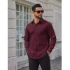 imageCOOFANDY Mens Dress Shirts Long Sleeve Poplin Formal Shirt Casual Button Down ShirtsDeep Red