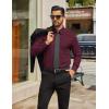 imageCOOFANDY Mens Dress Shirts Long Sleeve Poplin Formal Shirt Casual Button Down ShirtsDeep Red