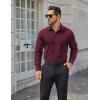 imageCOOFANDY Mens Dress Shirts Long Sleeve Poplin Formal Shirt Casual Button Down ShirtsDeep Red