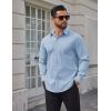 imageCOOFANDY Mens Dress Shirts Long Sleeve Poplin Formal Shirt Casual Button Down ShirtsLight Blue