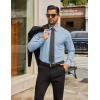 imageCOOFANDY Mens Dress Shirts Long Sleeve Poplin Formal Shirt Casual Button Down ShirtsLight Blue