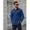imageCOOFANDY Mens Dress Shirts Long Sleeve Poplin Formal Shirt Casual Button Down ShirtsNavy