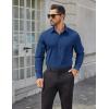 imageCOOFANDY Mens Dress Shirts Long Sleeve Poplin Formal Shirt Casual Button Down ShirtsNavy