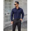 imageCOOFANDY Mens Dress Shirts Long Sleeve Poplin Formal Shirt Casual Button Down ShirtsNavy Blue