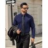 imageCOOFANDY Mens Dress Shirts Long Sleeve Poplin Formal Shirt Casual Button Down ShirtsNavy Blue