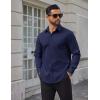 imageCOOFANDY Mens Dress Shirts Long Sleeve Poplin Formal Shirt Casual Button Down ShirtsNavy Blue
