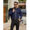 imageCOOFANDY Mens Dress Shirts Long Sleeve Poplin Formal Shirt Casual Button Down ShirtsNavy Blue