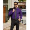 imageCOOFANDY Mens Dress Shirts Long Sleeve Poplin Formal Shirt Casual Button Down ShirtsPurple