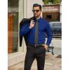 imageCOOFANDY Mens Dress Shirts Long Sleeve Poplin Formal Shirt Casual Button Down ShirtsRoyal Azure