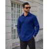 imageCOOFANDY Mens Dress Shirts Long Sleeve Poplin Formal Shirt Casual Button Down ShirtsRoyal Azure