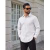 imageCOOFANDY Mens Dress Shirts Long Sleeve Poplin Formal Shirt Casual Button Down ShirtsWhite