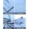 imageCOOFANDY Mens Dress Shirts Long Sleeve Wrinkle Free Button Down Shirts Formal Business ShirtClear Blue