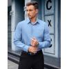 imageCOOFANDY Mens Dress Shirts Long Sleeve Wrinkle Free Button Down Shirts Formal Business ShirtClear Blue