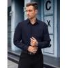imageCOOFANDY Mens Dress Shirts Long Sleeve Wrinkle Free Button Down Shirts Formal Business ShirtDark Blue