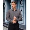 imageCOOFANDY Mens Dress Shirts Long Sleeve Wrinkle Free Button Down Shirts Formal Business ShirtDeep Grey